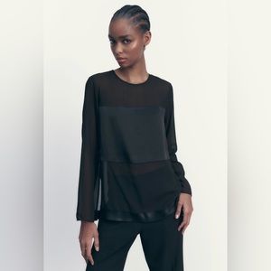 ZARA 💥 NWT 💥 Mixed Vented Blouse - XS